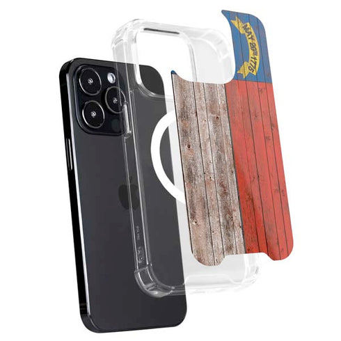 North Carolina Flag Dark Wood iPhone 16 Pro MagSafe Case